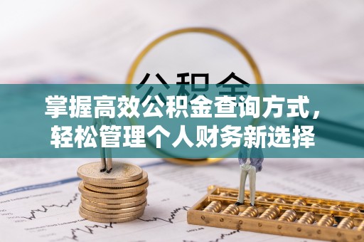 淮南掌握高效公积金查询方式，轻松管理个人财务新选择